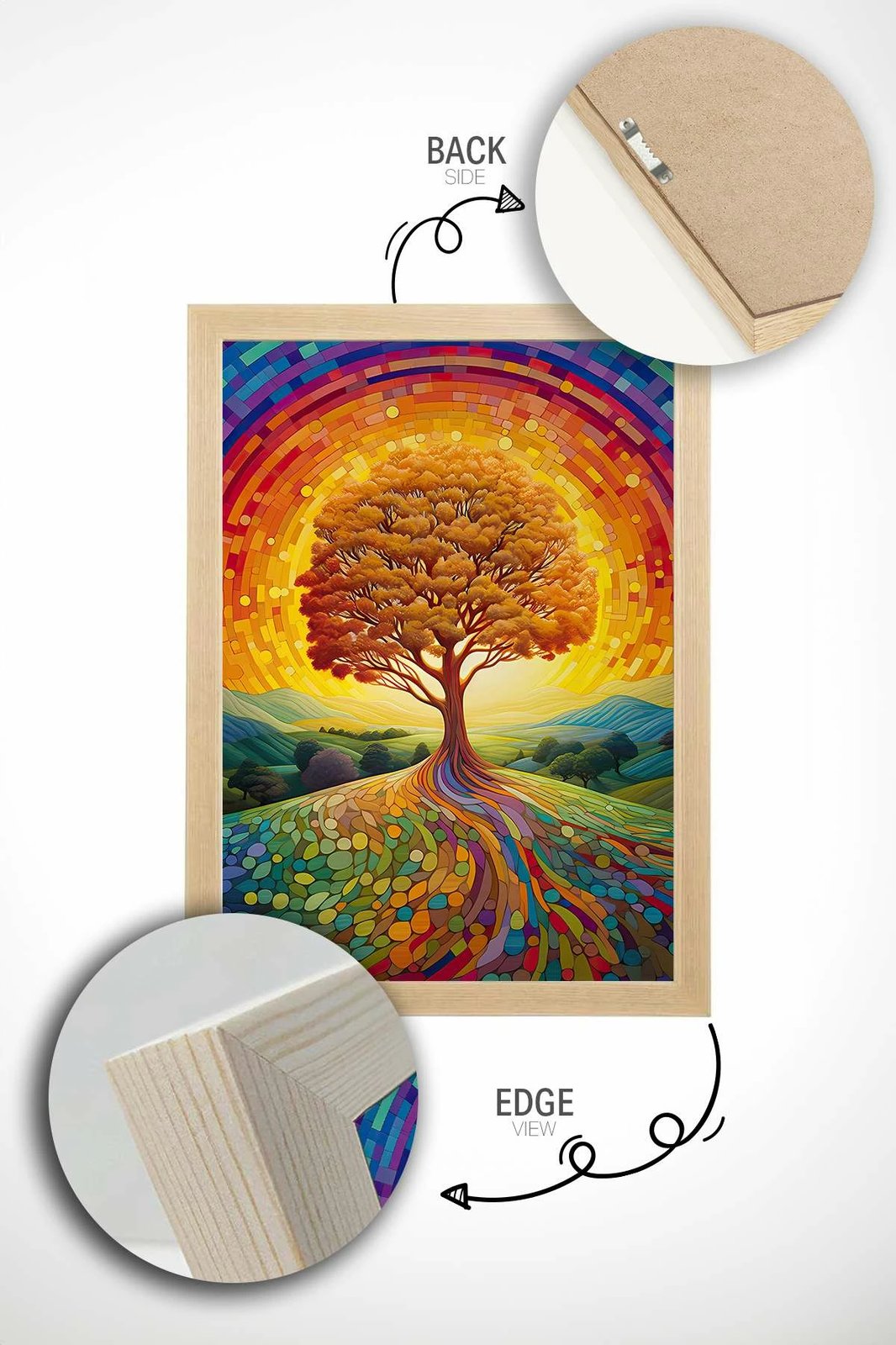 Pikturë dekorative me kornizë, shumëngjyrëshe, Wallity, Mscartmdl8, 33x48cm