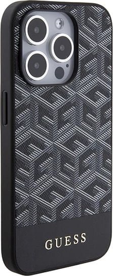 Mbështjellës Guess G Cube Stripes MagSafe për iPhone 15 Pro, i zi