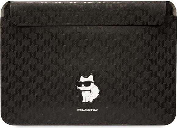 Mbështjellës laptopi Karl Lagerfeld Saffiano Monogram Choupette, 16", i zi