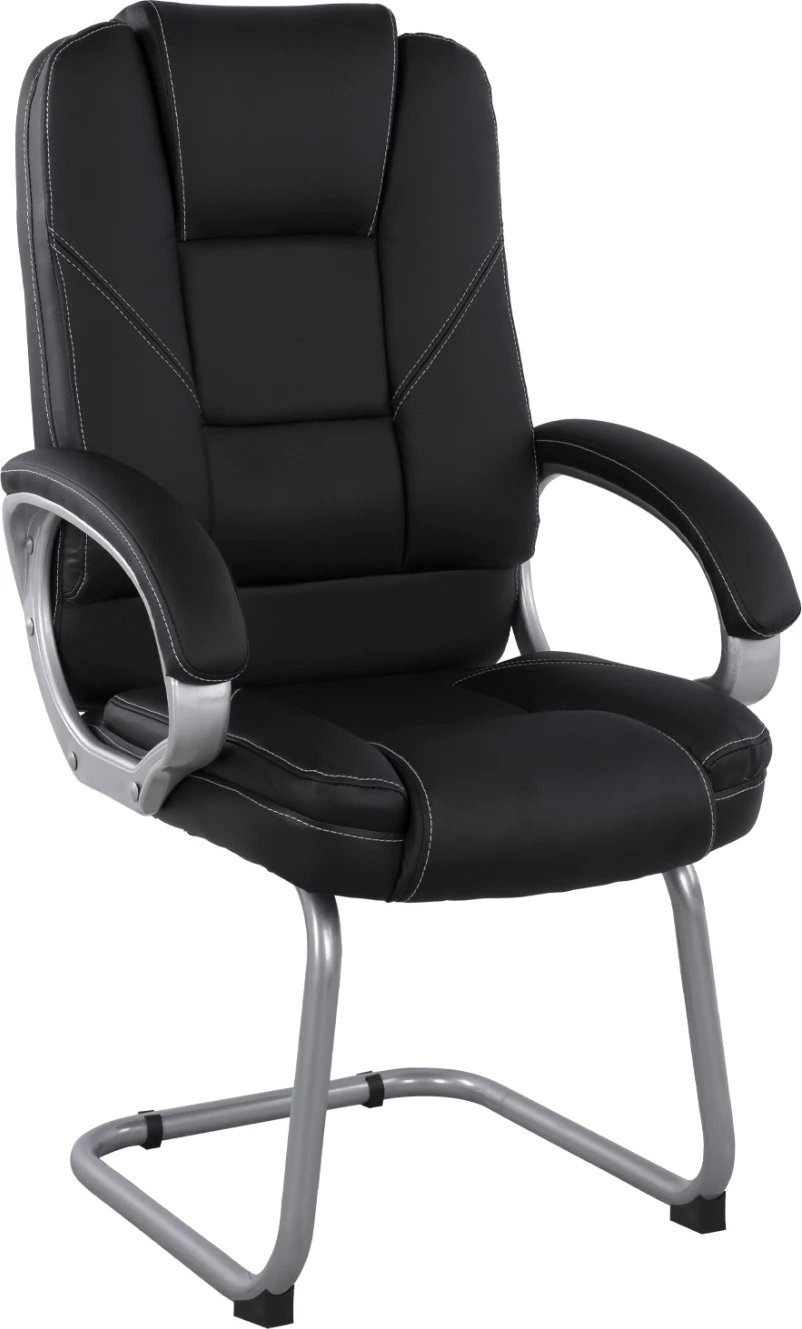 Karrige për vizitorë me PU të zi FH1144.01 63x67x112 cm