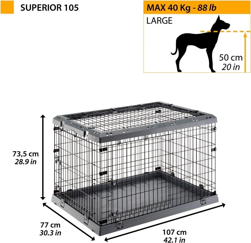 Kafaz për qen Ferplast Superior 105, 107 x 77 x 73.5 cm