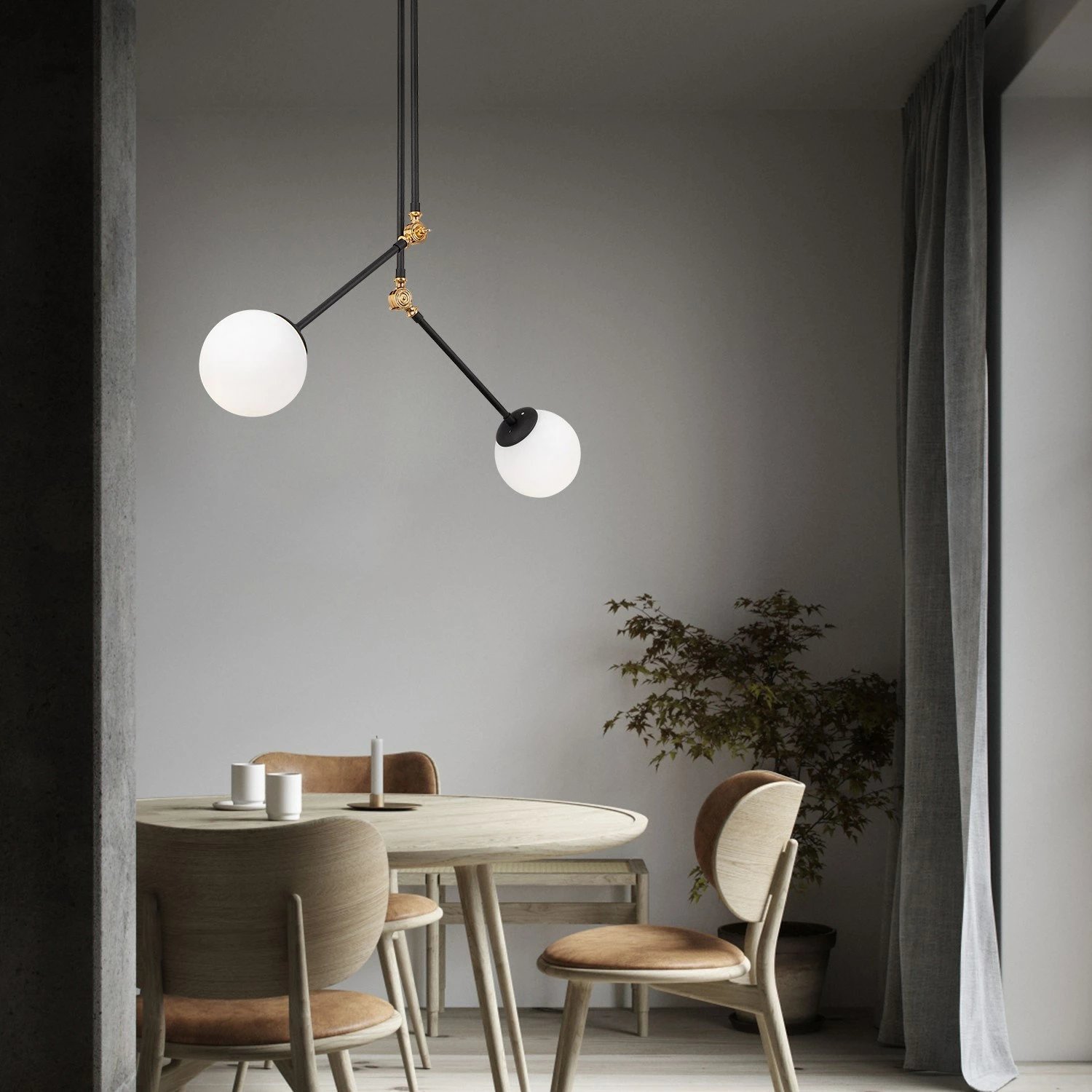 Llambë tavani Opviq Cambaz - 3453, metal i zi, kapak qelqi, 100x15cm