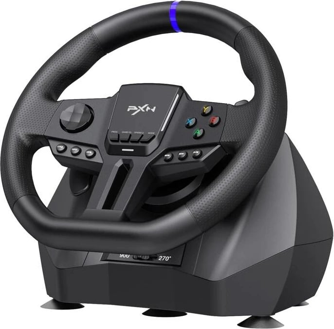 Timon gaming PXN V900 Gen2 me pedale, për PC/PS3/PS4/XBOX ONE/SWITCH, i zi