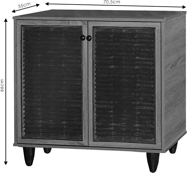 Dollap këpucësh Ronan, ngjyrë arre, 70.5x35x66cm