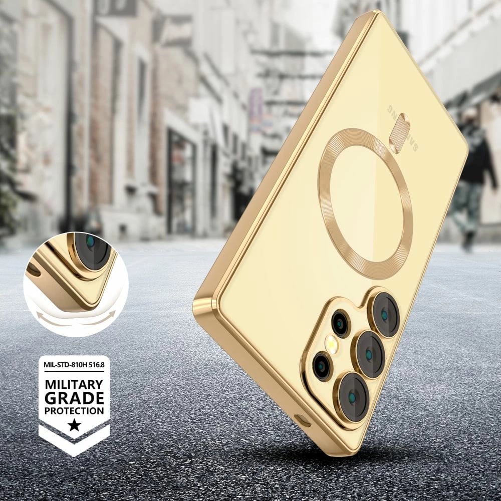 Mbështjellës Tech-Protect MagFlex për Samsung Galaxy S25 Ultra, MagSafe, Transparent Gold