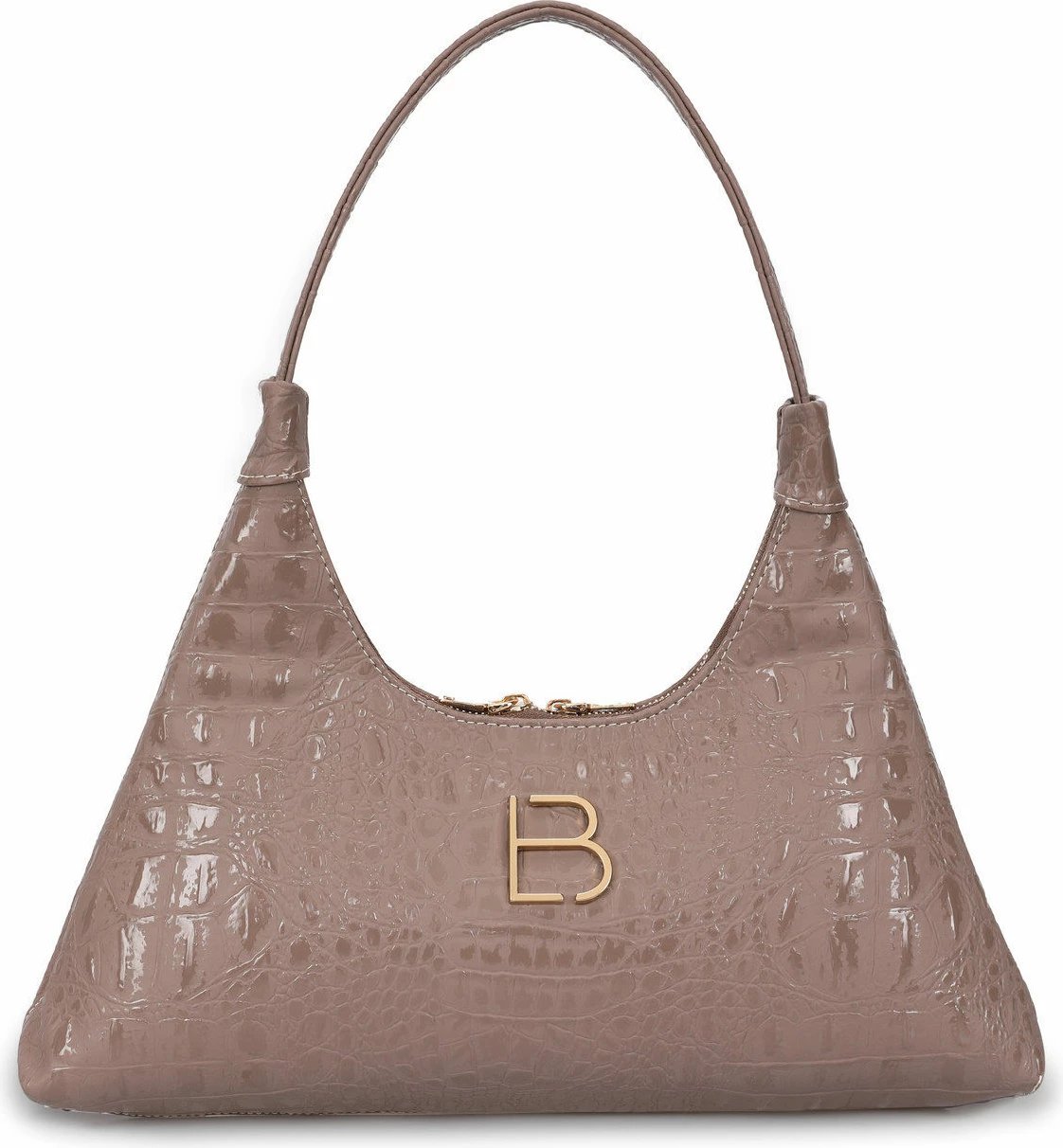 Çantë shpatulle Lucky Bees, model Croco, ngjyrë mink, 505