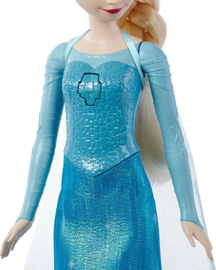 Kukull Elsa kënduese Mattel Frozen JDX52, 30 cm, me fustan blu