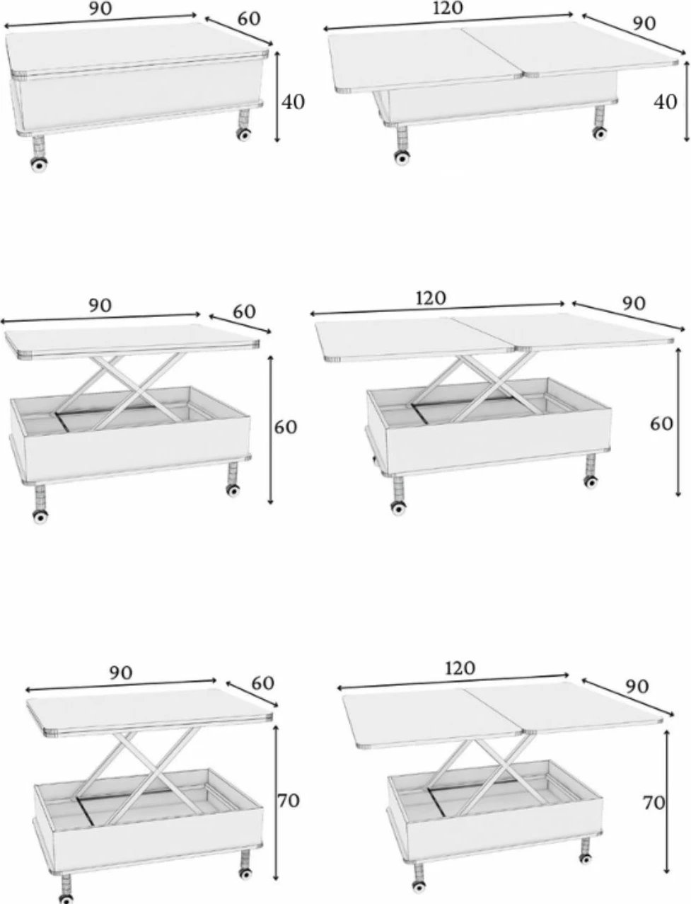 Tavolinë kafeje Skye Decor, e bardhë, ADT