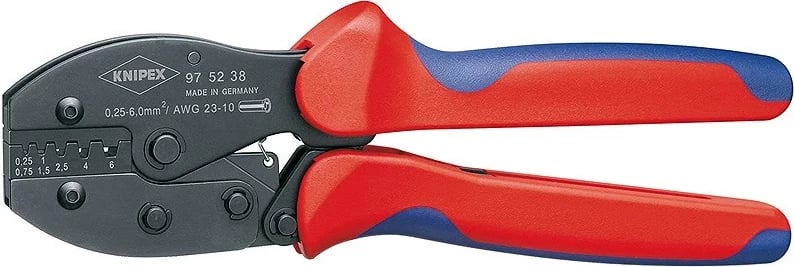 Pincerë Knipex 97 52 38, 220 mm, çelik, dorezë blu/kuqe