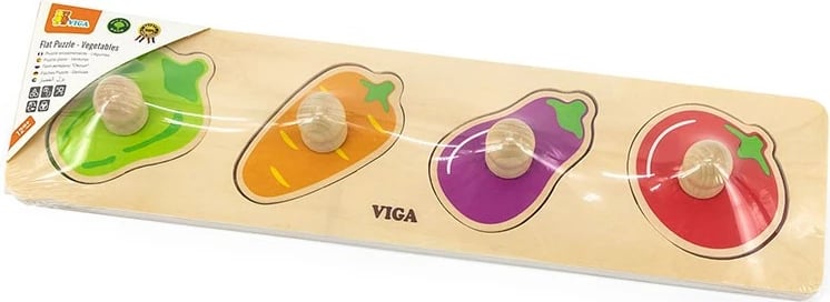 Puzzle druri me perime me kunja, Viga, për 12m+, 300x75x33 mm, shumëngjyrëshe, set 4 pjesë
