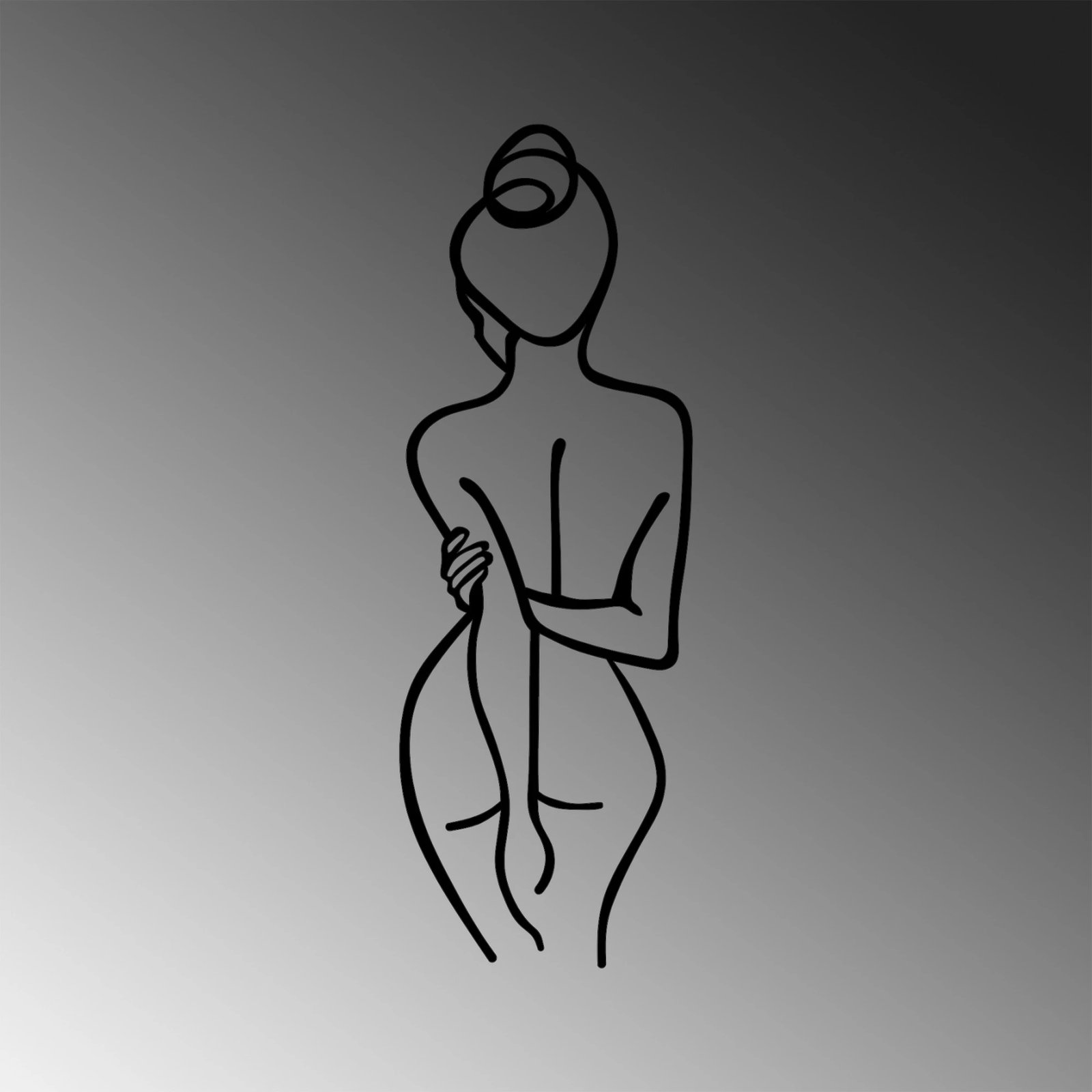 Aksesor dekorativ metalik për mur, trup gruaje, Wallity