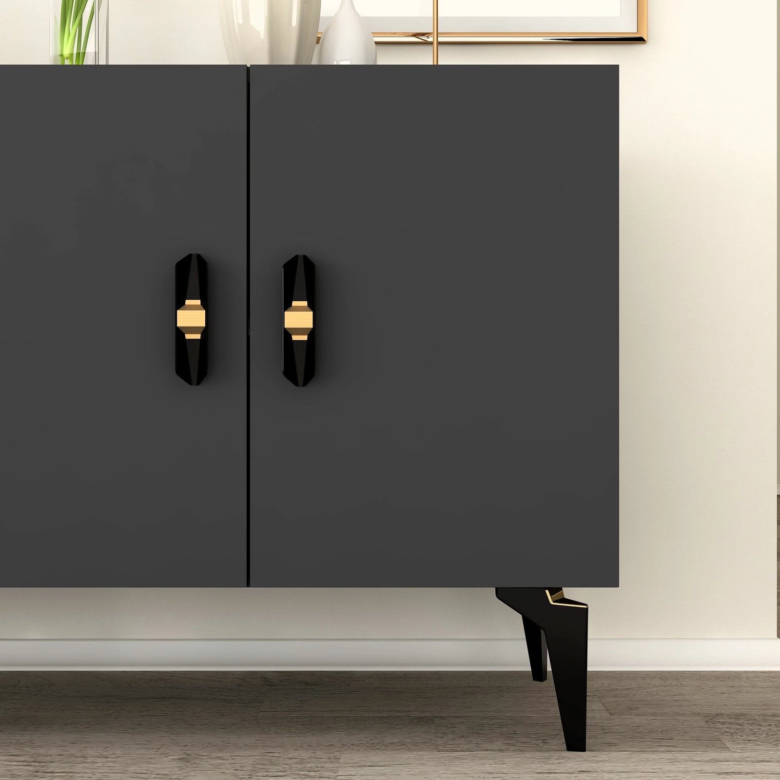 Konsol Skye Decor, ngjyrë antracit, Plus