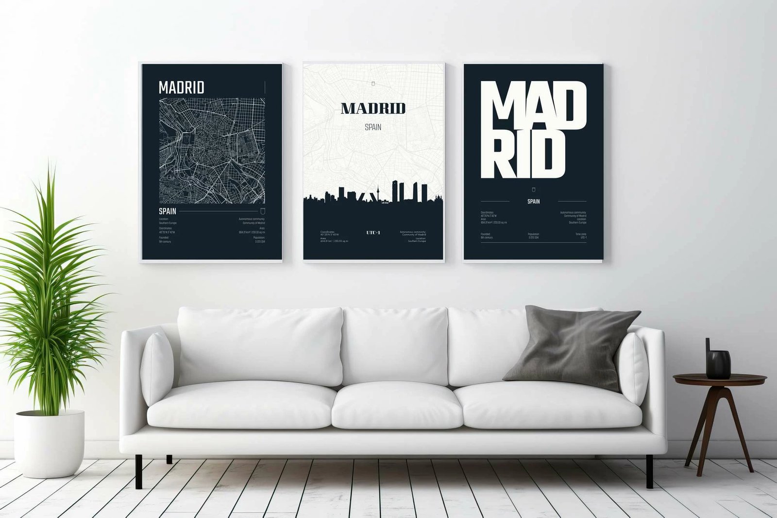 Pikturë dekorative me kornizë MDF (3 copë), Wallity, Mp3-00119, 21x30 cm