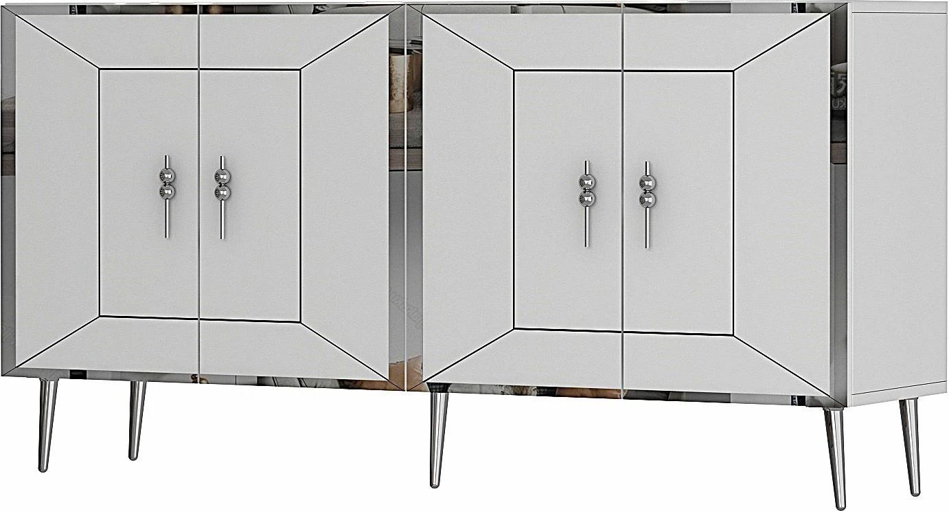 Konsol Skye Decor, Arno KB150, e bardhë, argjend