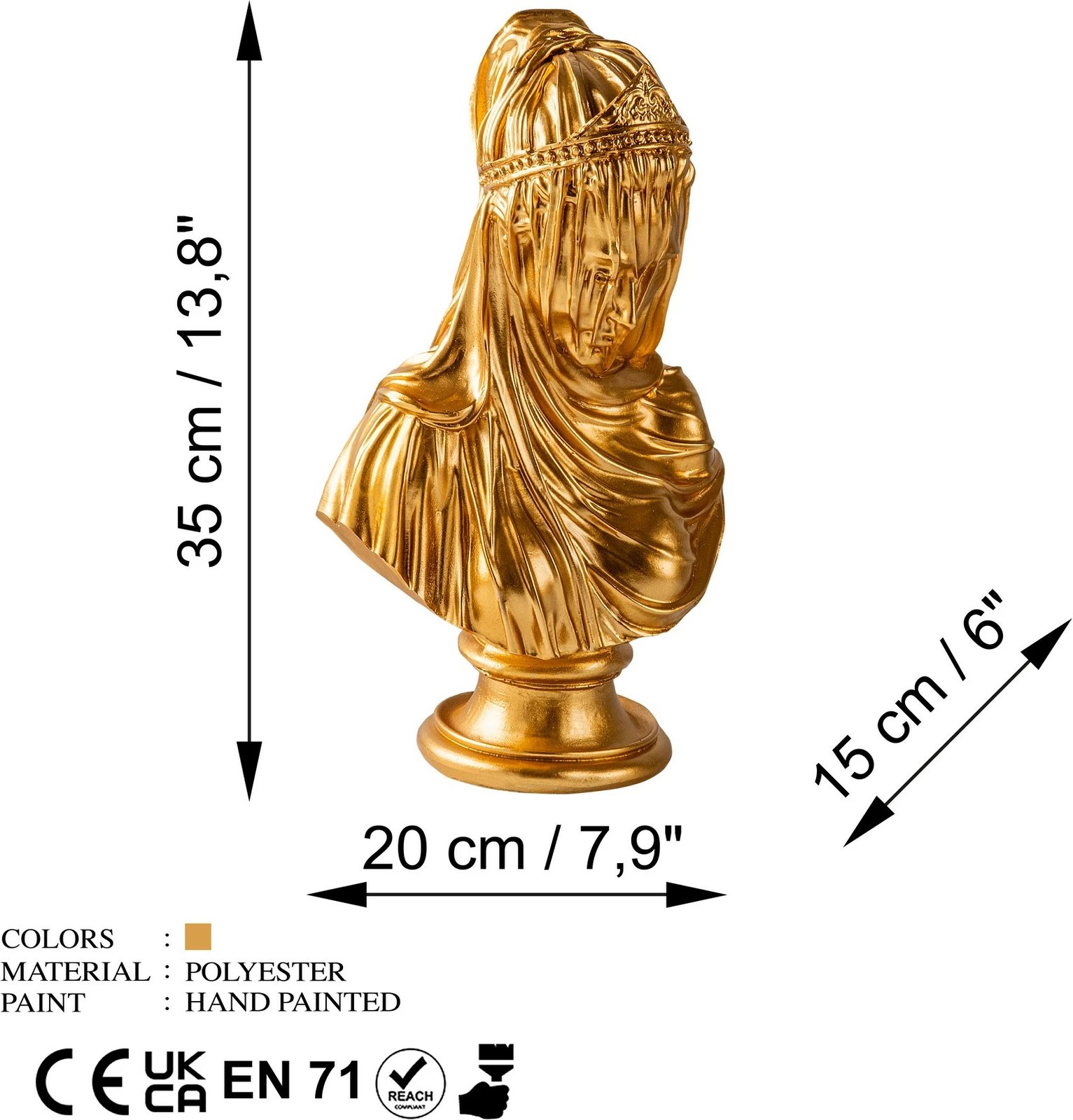 Objekt dekorativ Aberto Design, Yak-038, ngjyrë ari