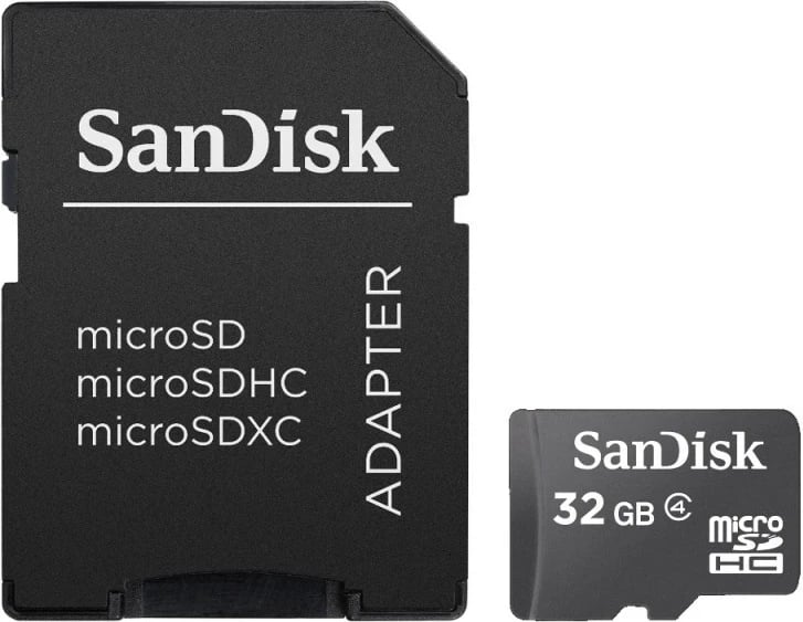 Kartë kujtese SanDisk microSDHC 32GB me adapter