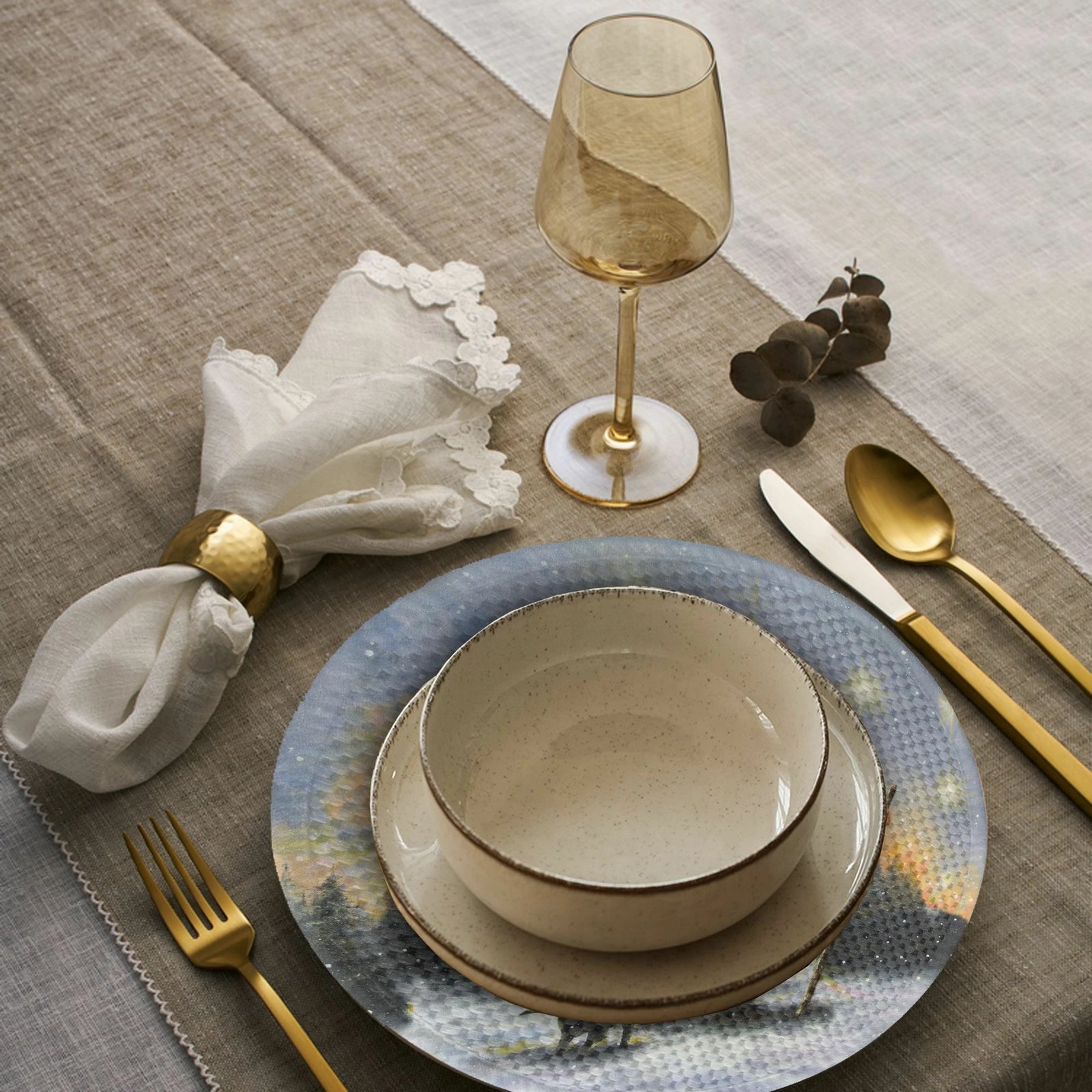 Set nënshtruesish tavoline Hermia Concept, shumëngjyrësh, 4 copë, 37cm