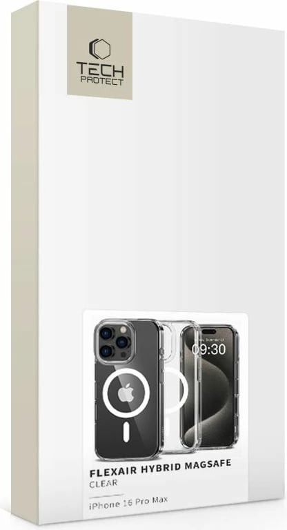 Mbështjellës Tech-Protect FlexAir Hybrid MagSafe për iPhone 16 Pro Max, Transparent
