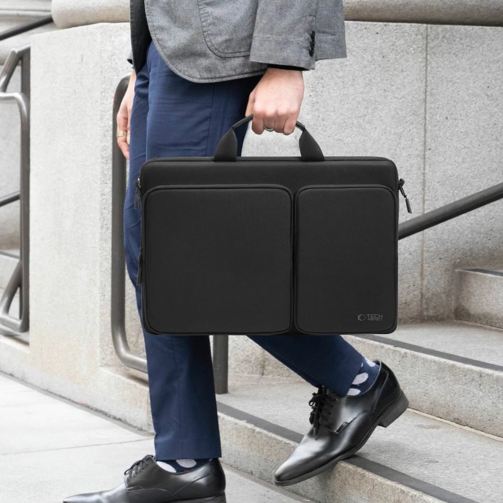 Çantë për laptop Tech-Protect Defender, 17", e zezë