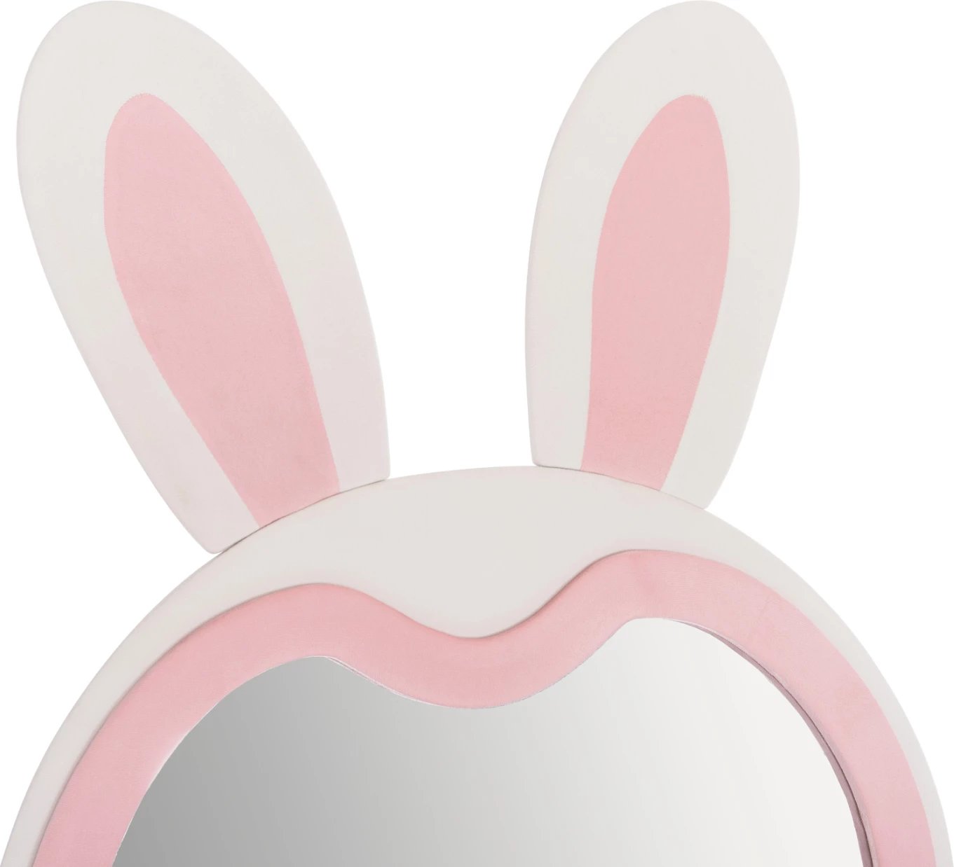 Pasqyrë për fëmijë në formë lepuri, MDF, ngjyrë rozë dhe bardhë, FH4489.01, 80x162 cm.