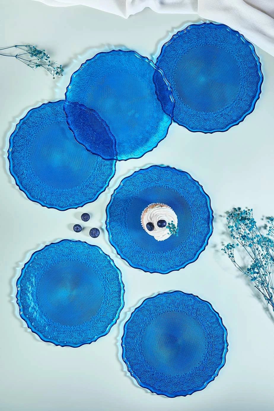 Set pjatash ëmbëlsirash (6 copë), Hermia Concept, Goblen6, ngjyrë kaltër