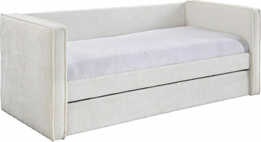 Krevati divan Calmo, për dyshek 90x190cm, krem, 222x99x84.2