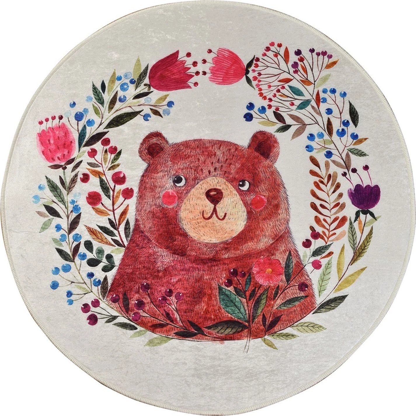 Qilim i rrumbullakët, shumëngjyrësh, 140cm, Conceptum Hypnose, Bears Garden Qilim i rrumbullakët, shumëngjyrësh, 140cm, Conceptum Hypnose, Bears Garden
