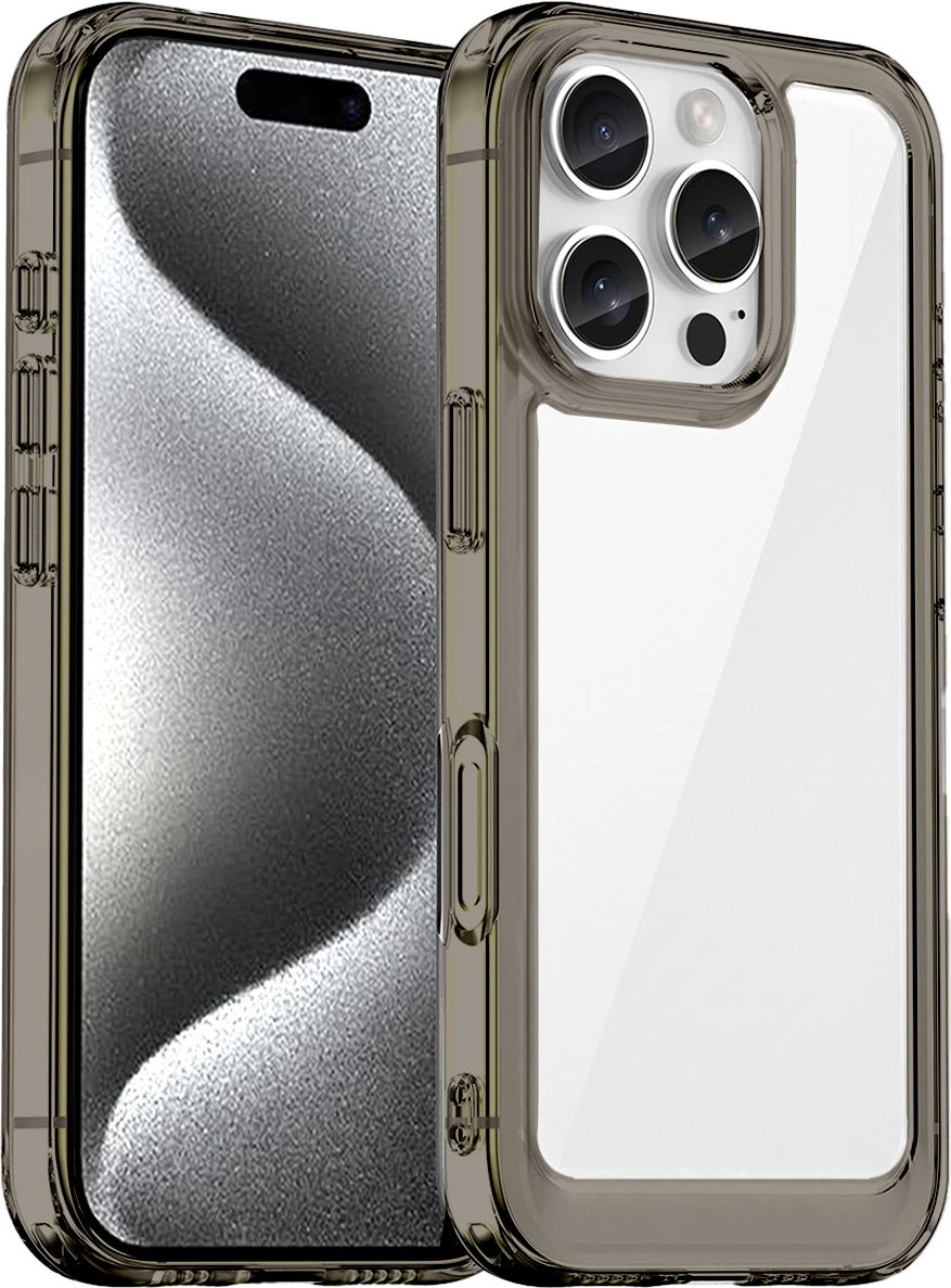 Mbështjellës Hurtel Outer Space Case për iPhone 16e, gjysmë-transparent, i zi