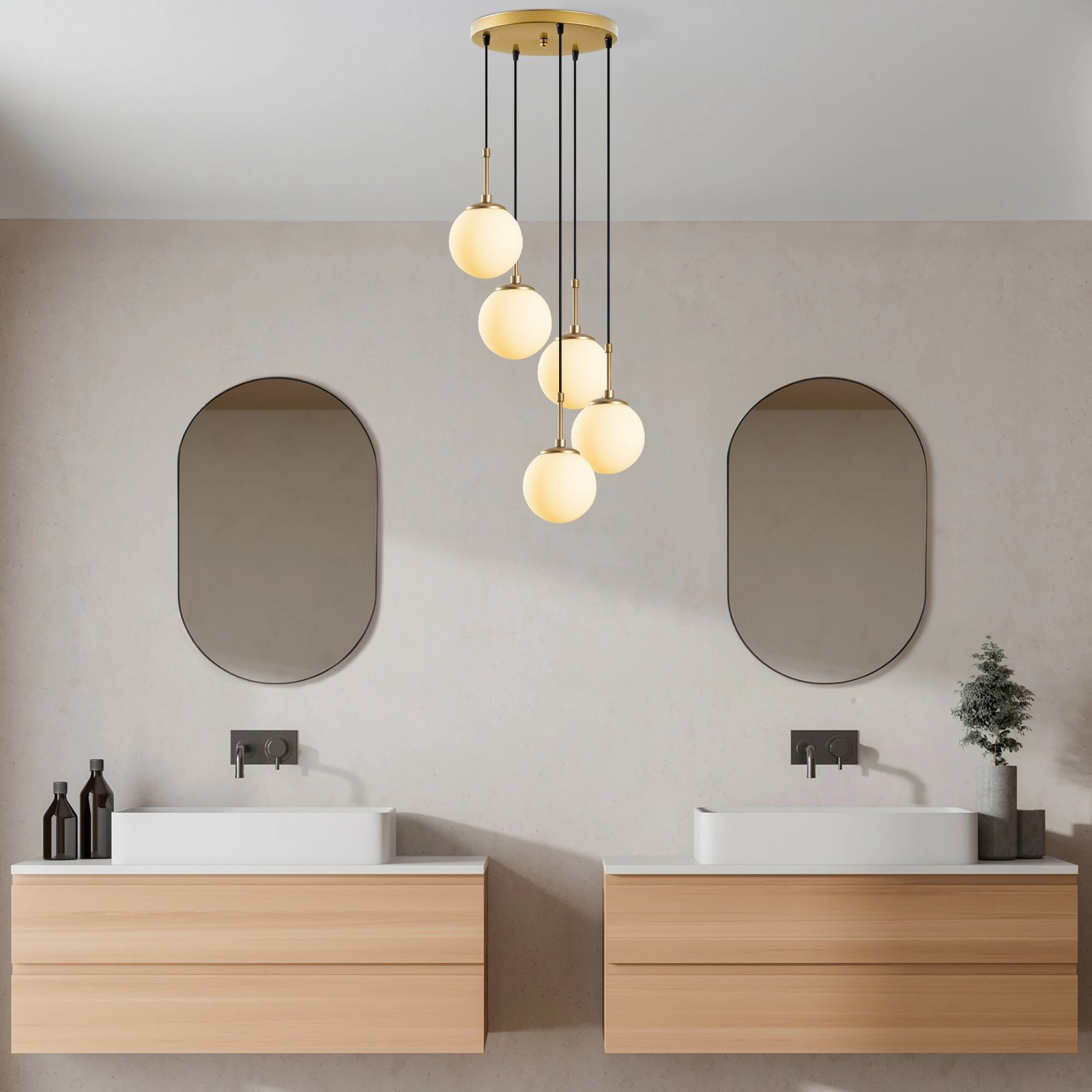 Llambë tavani Opviq, Orbital, ngjyrë ari, 40x40x115cm