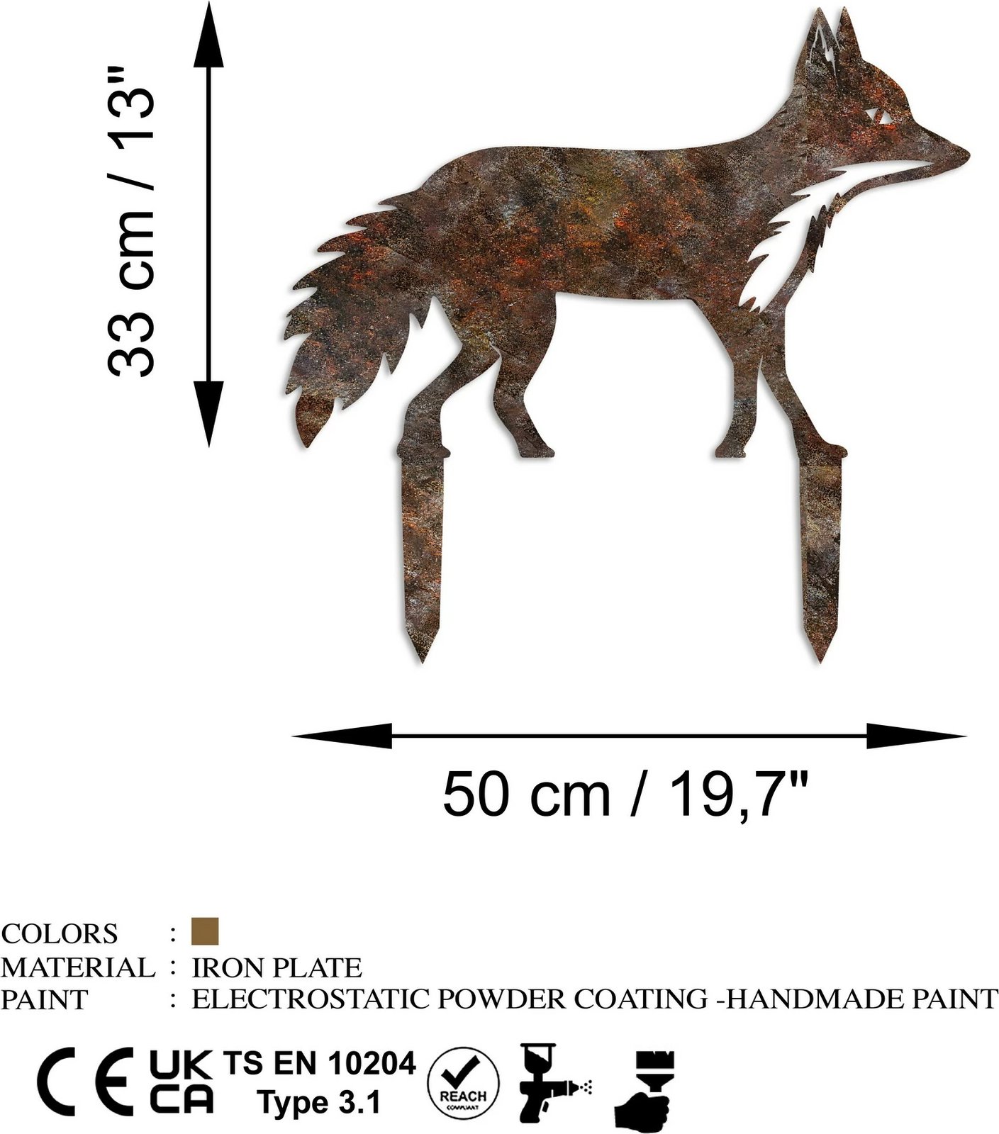 Objekt dekorativ për kopsht, dhelpër, Aberto Design, shumëngjyrësh, 48x50cm