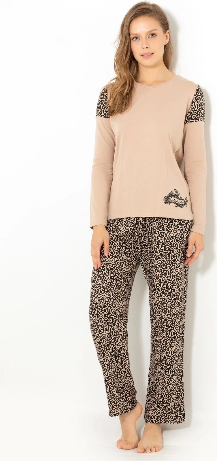 Set pizhamash për gra, ngjyrë mink, Jumeon, 002-000259