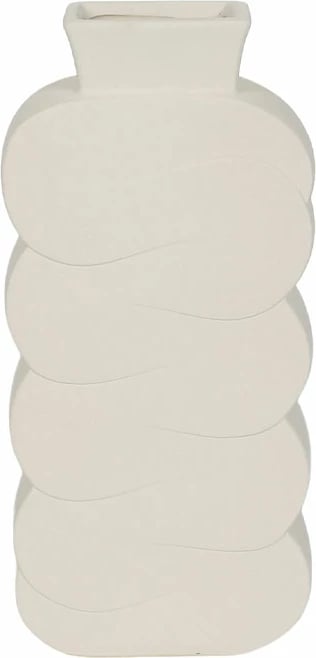 Vazo dekorative AYLA, qeramike, e bardhë, 14x6.5x30cm