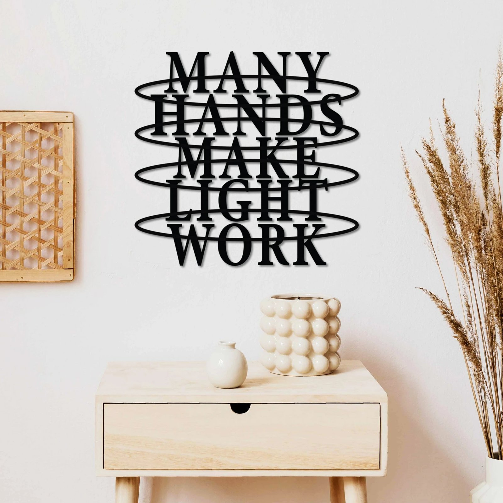 Aksesor dekorativ metalik për mur, Wallity, Hands Work