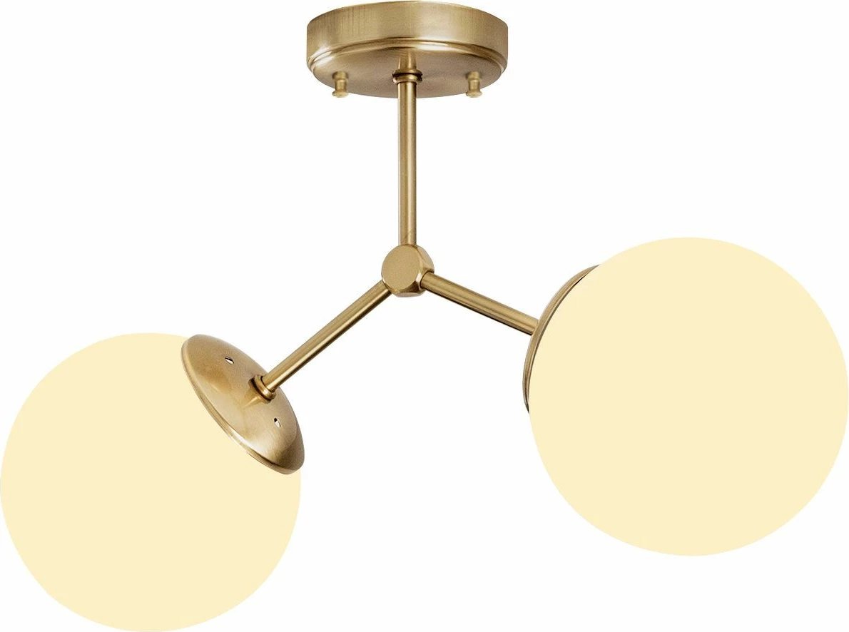 Llambë tavani skandinave, Opviq Damar - 6332, metal, xham, e verdhë dhe e bardhë, 44x15cm