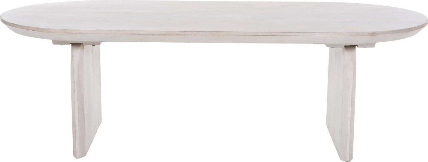 Tavolinë kafeje ovale HONKY FH9710 dru mango i fortë në të bardhë 130x60x40H cm