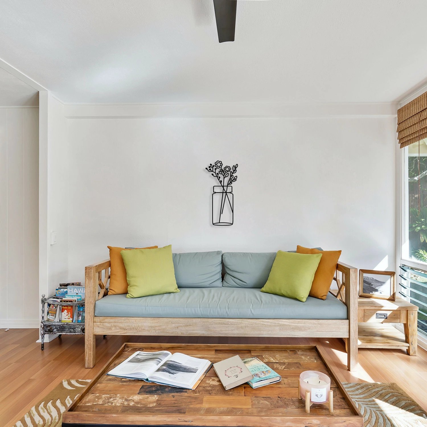 Aksesor dekorativ metalik për mur, lule, Wallity, dekor metalik për mur