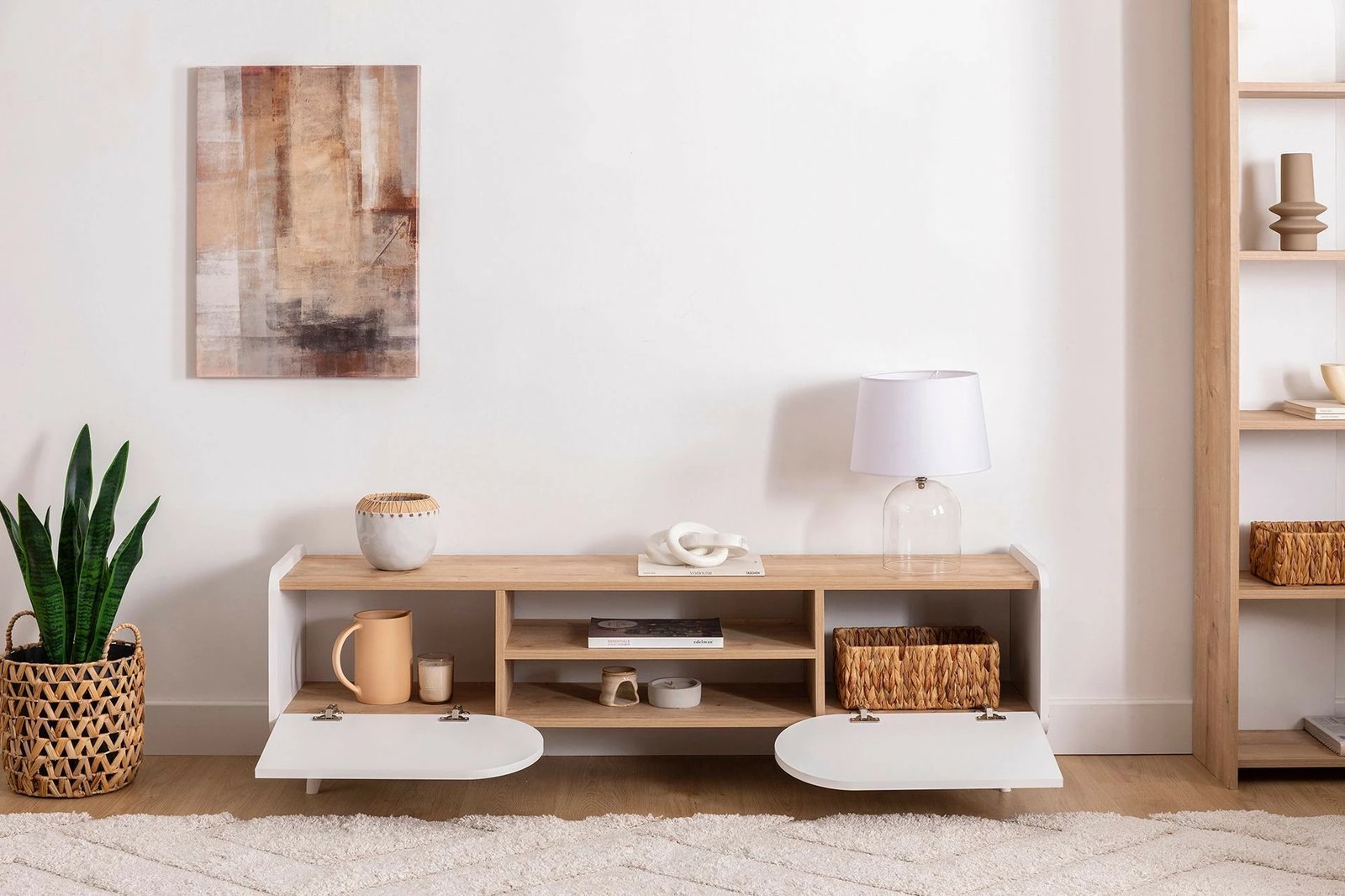 Komodë TV Hanah Home, Mindy Tv 160, ngjyrë safir dhe e bardhë