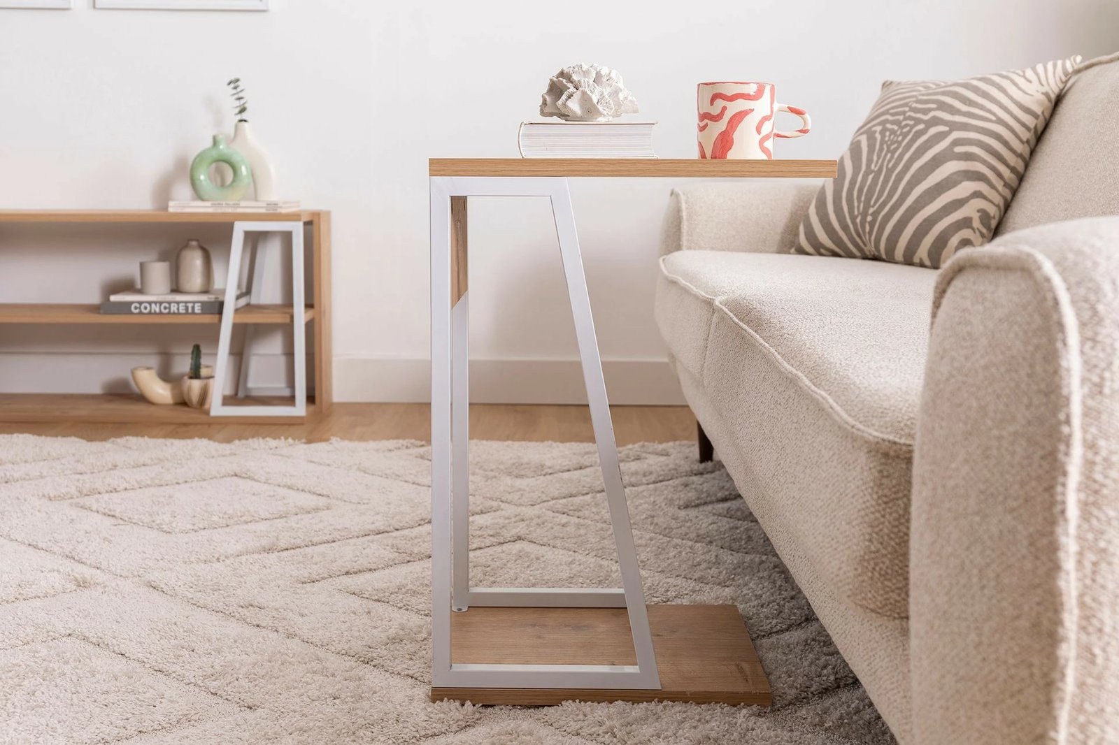 Tavolinë anësore Hanah Home, ngjyrë safir dhe e bardhë