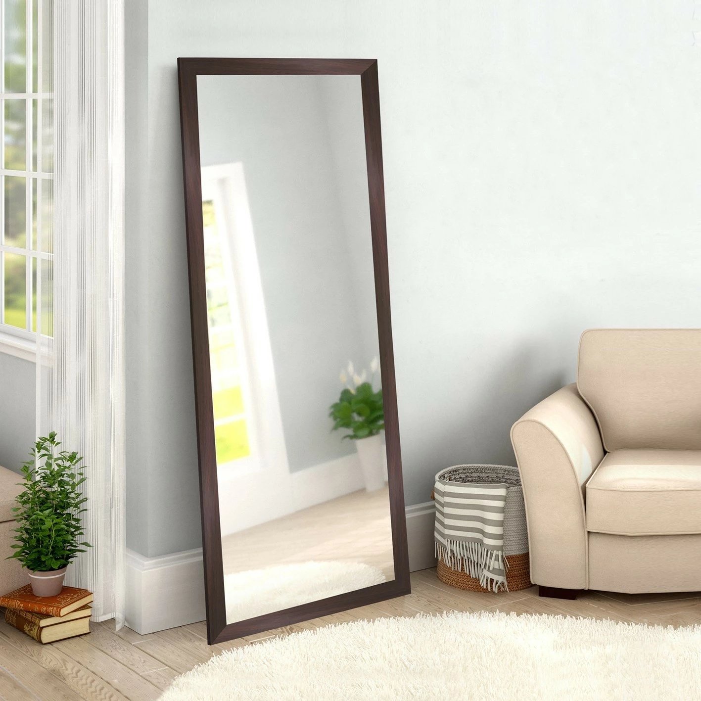 Pasqyrë Cheval, kornizë plastike, ngjyrë kafe, 40x105cm