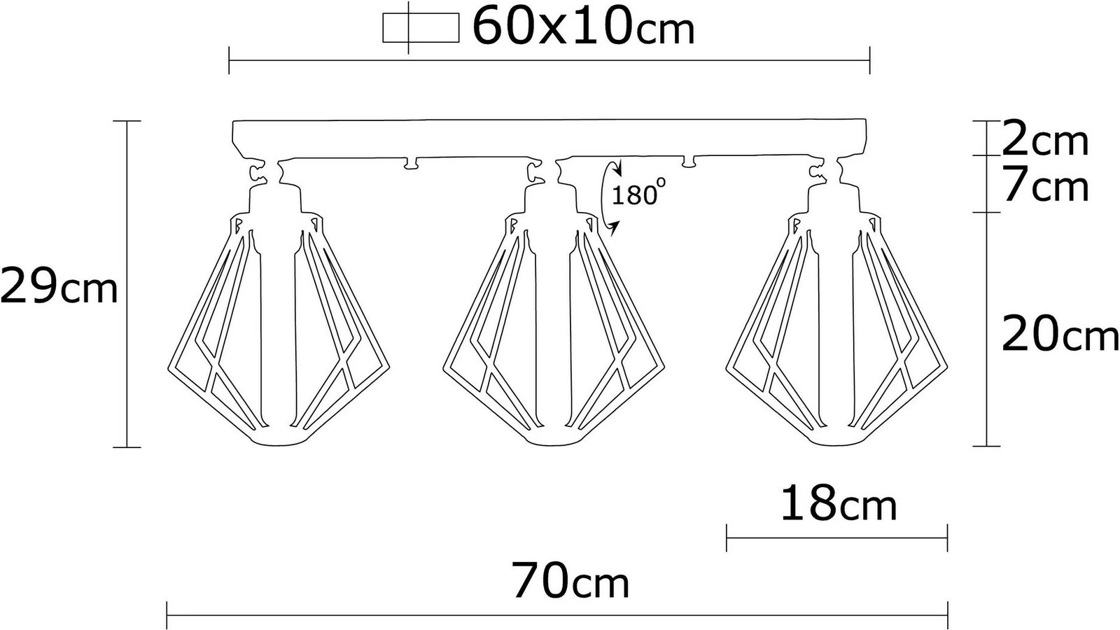 Llambë tavani Opviq, Oylat - N-1040, e zezë dhe ari