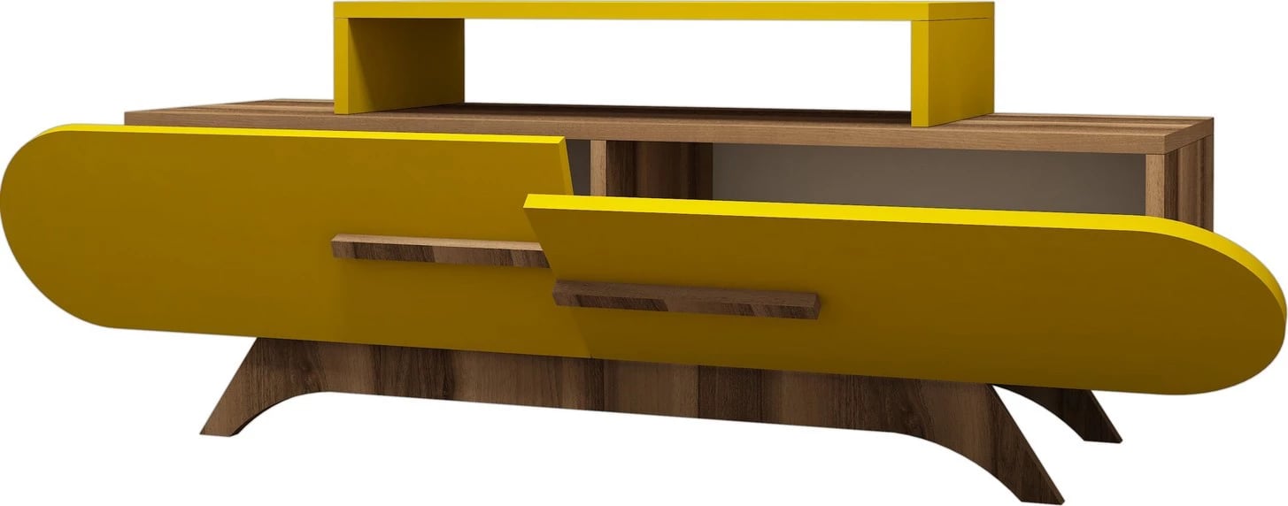 Komodë TV Hanah Home, ngjyrë arrë dhe e verdhë