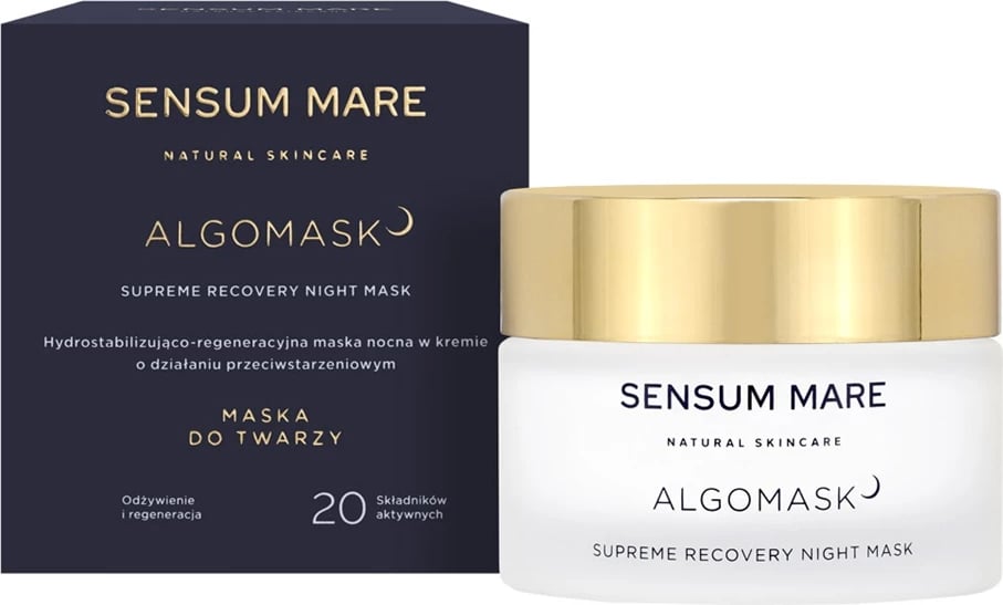 Maskë nate për fytyrë Sensum Mare Algomask Hydro-Stabilizing Regenerating për femra, 50ml