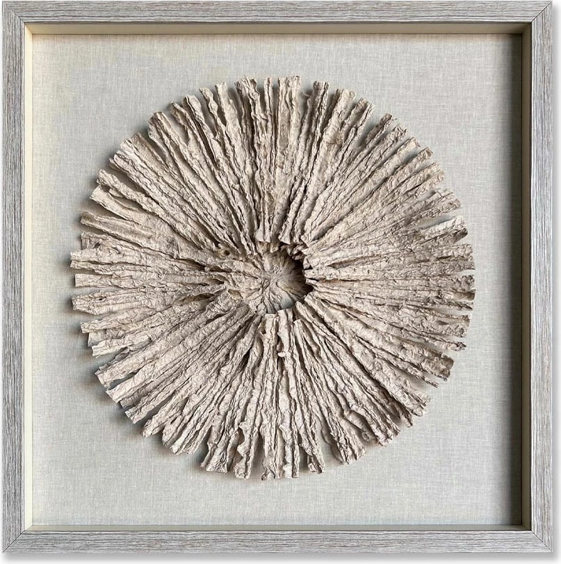 Dekor pikture PURE EARTH, letër, xham, bezhë-natyrale, 60x60x4cm