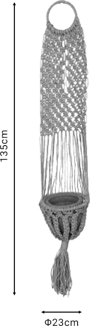 Vazo e varur për lule Anerial, jute natyrale, D23x135cm