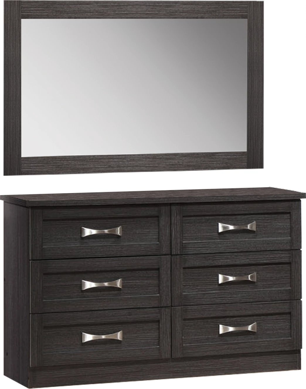 Komodinë për dhomë gjumi me pasqyrë, Zebrano, FH10172.01, 120x40x76 cm