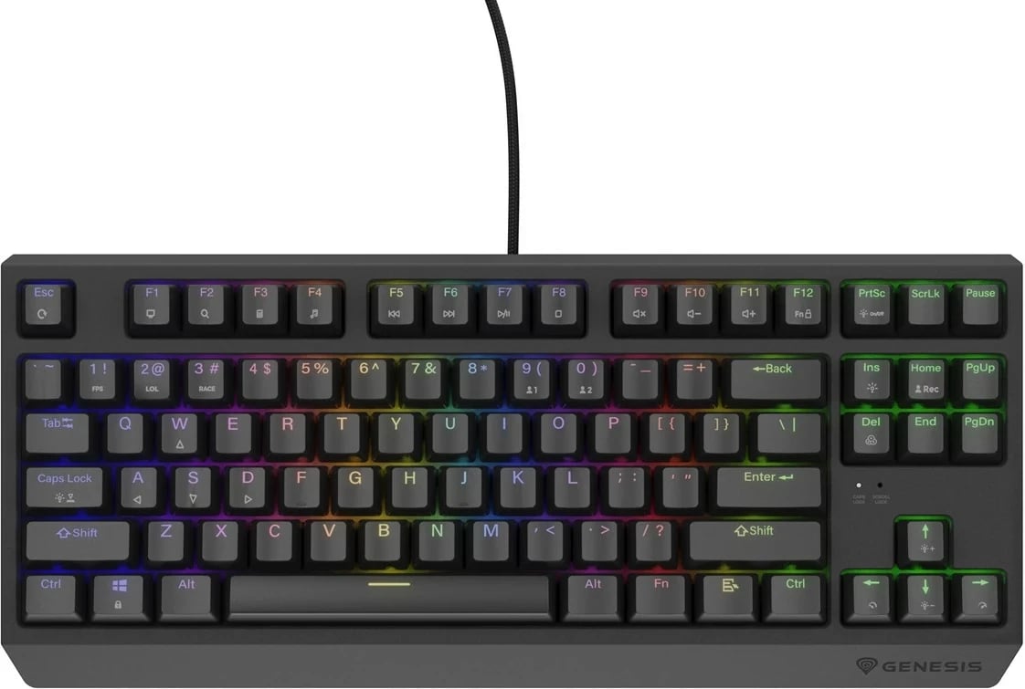 Tastierë mekanike GENESIS Thor 230 TKL, QWERTY, RGB, Wireless + Bluetooth, e zezë Tastierë mekanike GENESIS Thor 230 TKL, QWERTY, RGB, Wireless + Bluetooth, e zezë