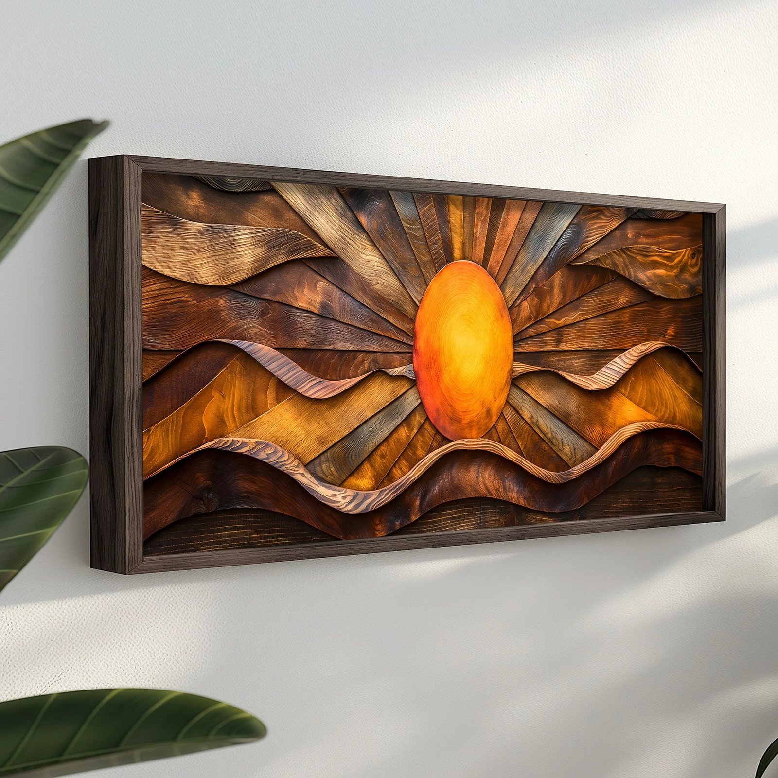 Pikturë dekorative me kornizë MDF, shumëngjyrëshe, HUM035, 120x40x3.5cm