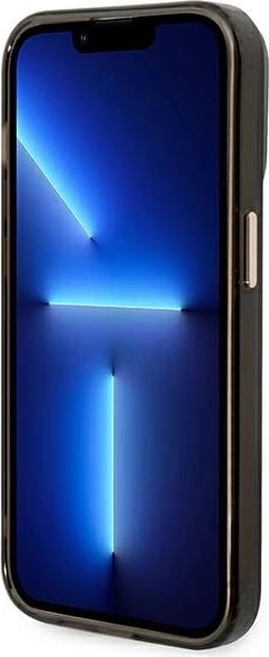 Mbështjellës Guess GUHMP14LHTCMK për iPhone 14 Pro 6.1", i fortë, MagSafe, i zi/me të arta