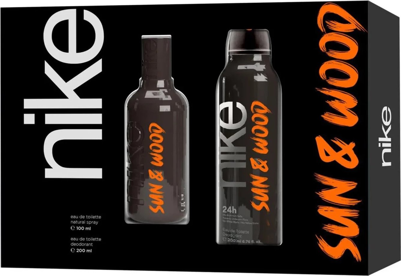 Eau de Toilette dhe deodorant spray unisex Nike Sun & Wood 100ml + 200ml