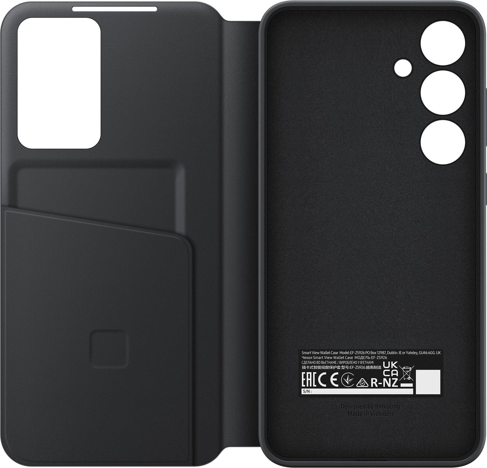 Mbështjellës Samsung Smart View Wallet EF-ZS921CBEGWW për Galaxy S24, i zi
